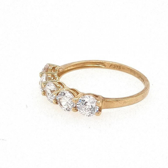 Pre Owned 9ct 5 CZ Et Style Ring ZK667