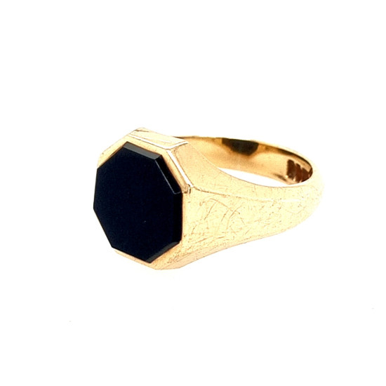 Pre Owned 9ct Onyx Signet Ring ZL392