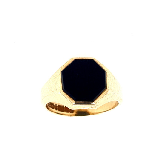 Pre Owned 9ct Onyx Signet Ring ZL392