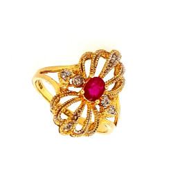 Pre Owned 18ct Ruby and Diamond Ring ZL903