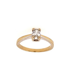 Pre Owned 18ct White Gold Oval Diamond Solitaire Ring ZL912