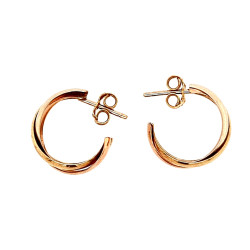 Pre Owned 9ct Two Tone Half Hoop Earrings ZM301