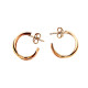 Pre Owned 9ct Two Tone Half Hoop Earrings ZM301