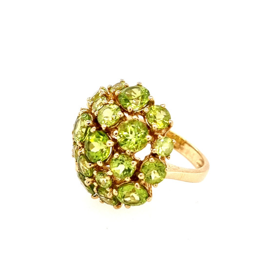 Pre Owned 9ct Peridot Cluster Ring ZM799