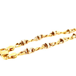 Pre Owned 9ct Two Tone Fancy Link Bracelet ZM8