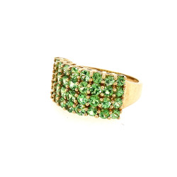 Pre Owned Green Stone 4 Row Ring ZM800