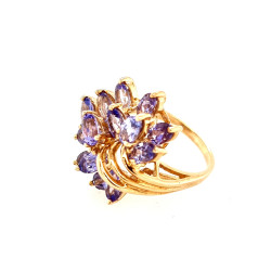 Pre Owned 9ct Lylic Stone Dress Ring ZN46