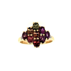 Pre Owned 9ct Multi Gem Ring ZT877