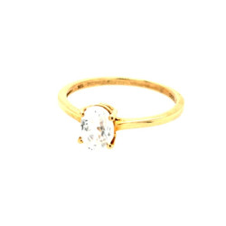 Pre Owned 9ct Clear Gem Stone Ring ZT882