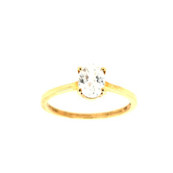 Pre Owned 9ct Clear Gem Stone Ring ZT882